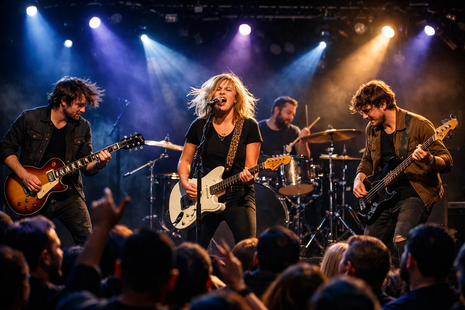 Band performing live